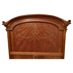 Antique French Empire Style Oak Single Bed Head Board