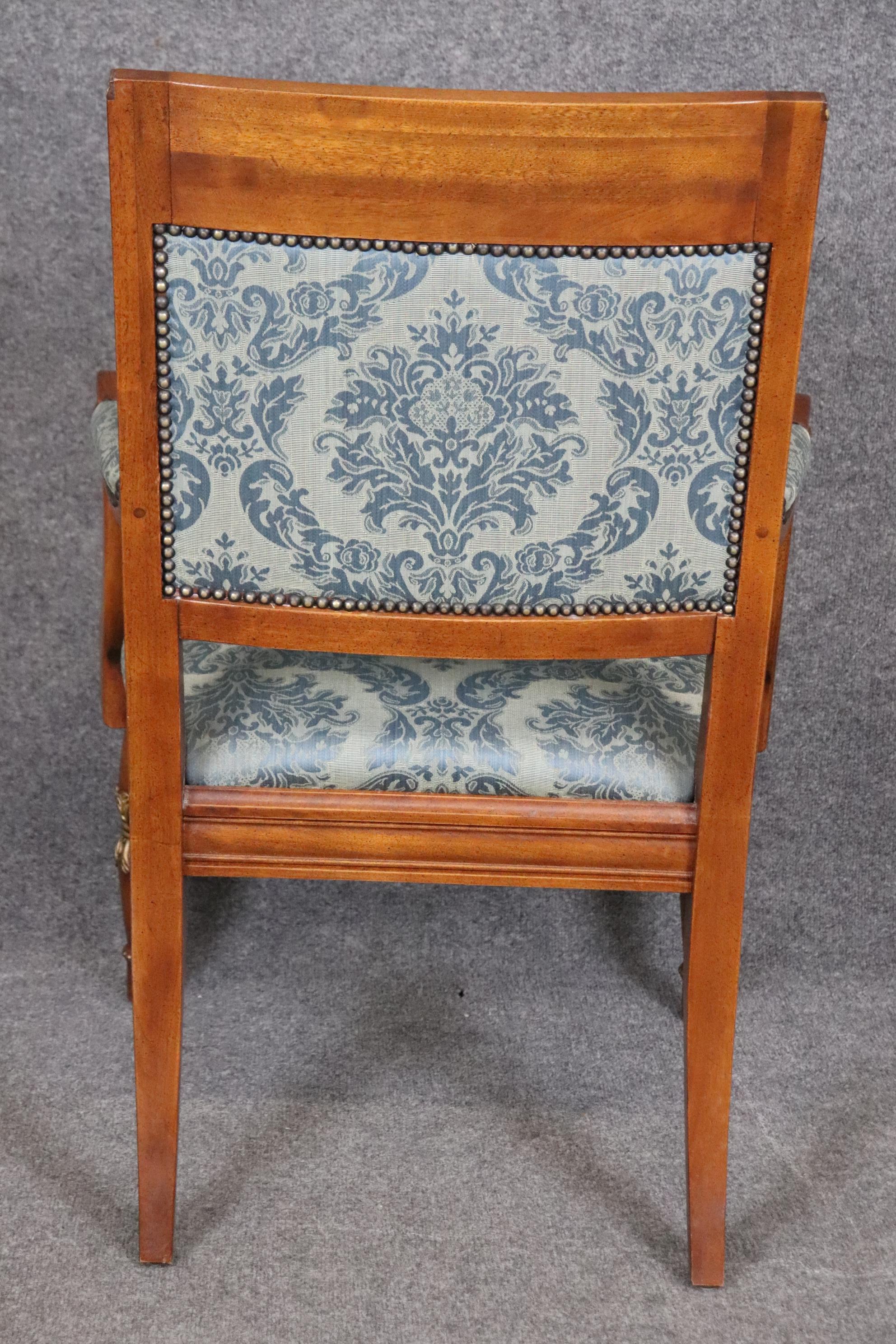 French Empire Style Ormolu Henredon Classic Armchair or Throne Chair In Good Condition For Sale In Swedesboro, NJ