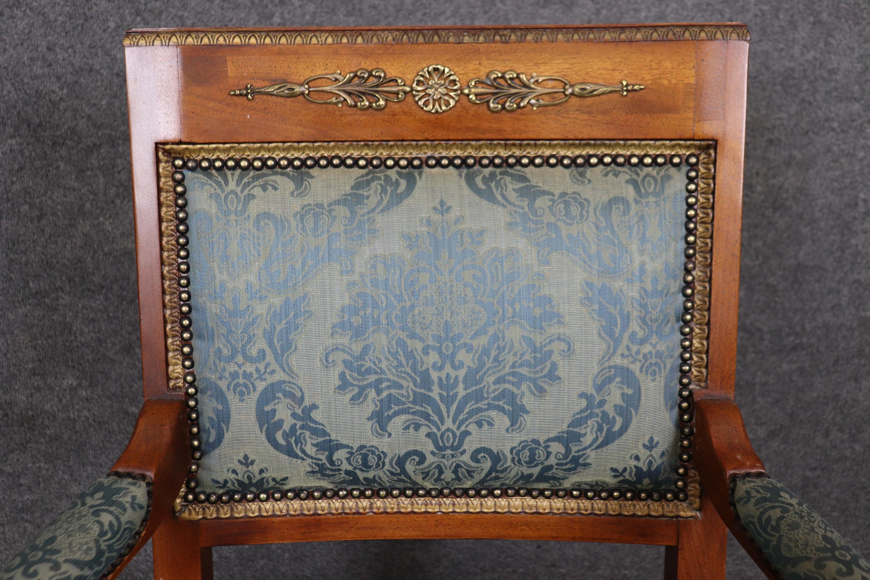 Fauteuil ou chaise de trône classique en bronze doré de style Empire Henredon en vente 2