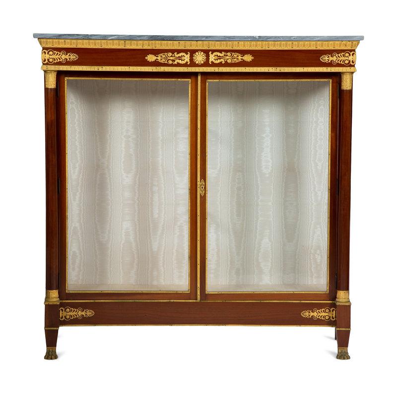 English French Empire Style Ormolu Mounted Mahogany Vitrines / PAIR For Sale