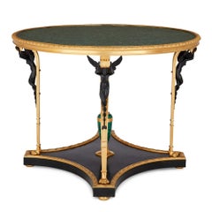 French Empire Style Ormolu Mounted Malachite Centre Table