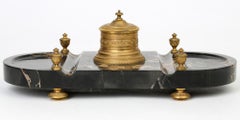 French Empire Style Ormolu Mounted Marble Desk Stand