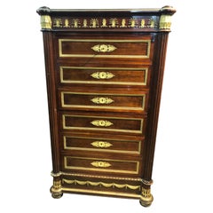 French Empire Style Ormolu Semainier Tall Chest of Drawers