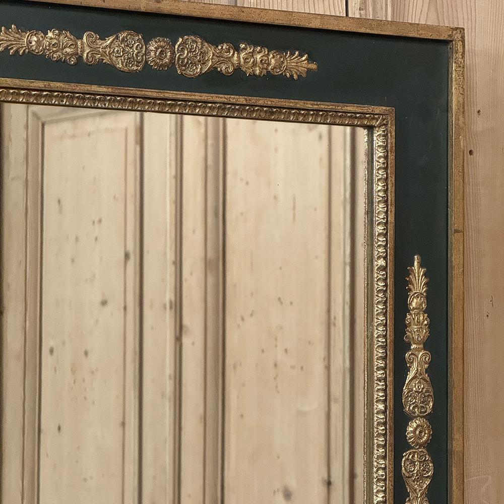 Specchio dipinto e dorato in stile impero francese in vendita 1