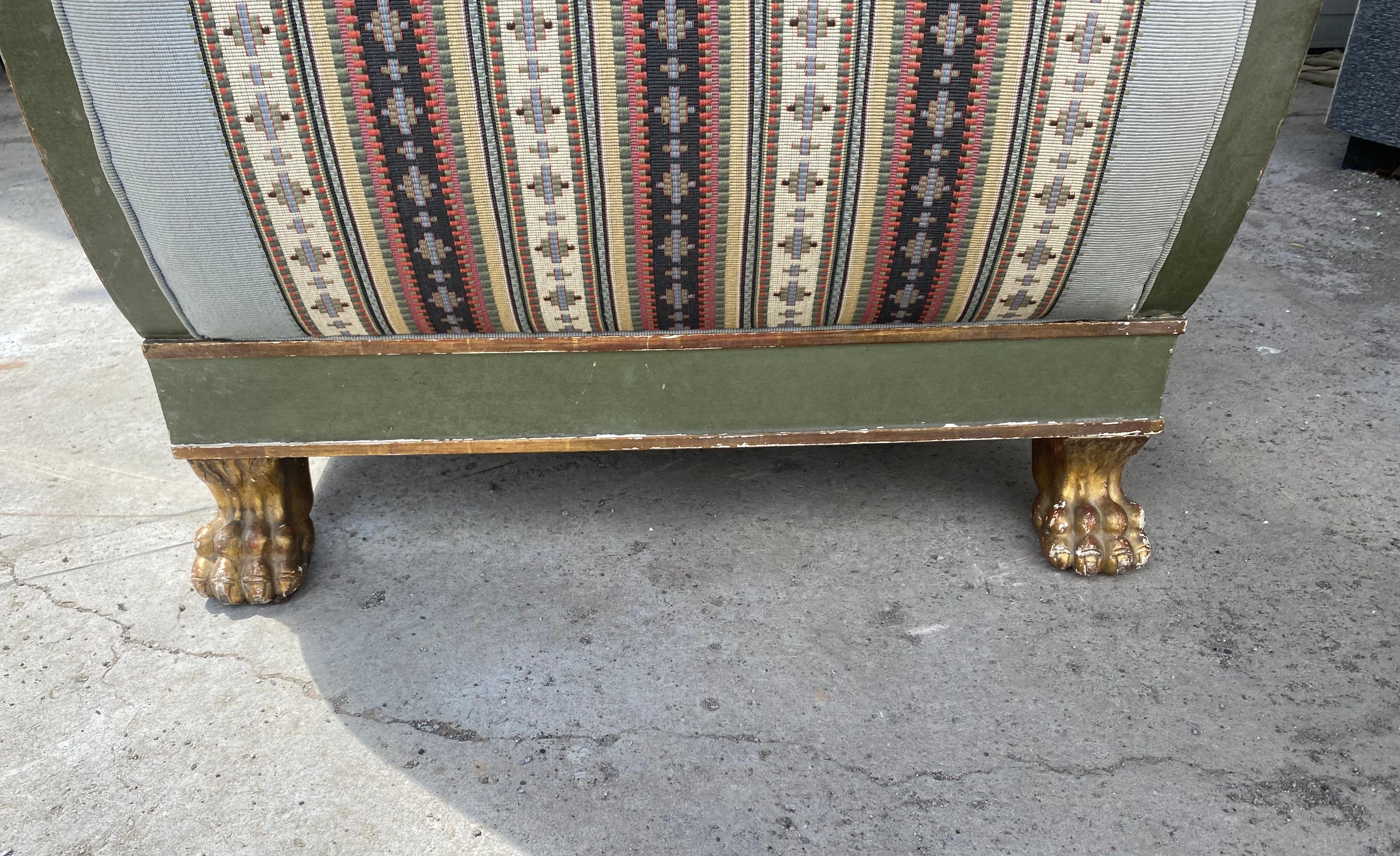 French Empire Style Painted Wooden Daybed / Chaise with carved swan side For Sale 2