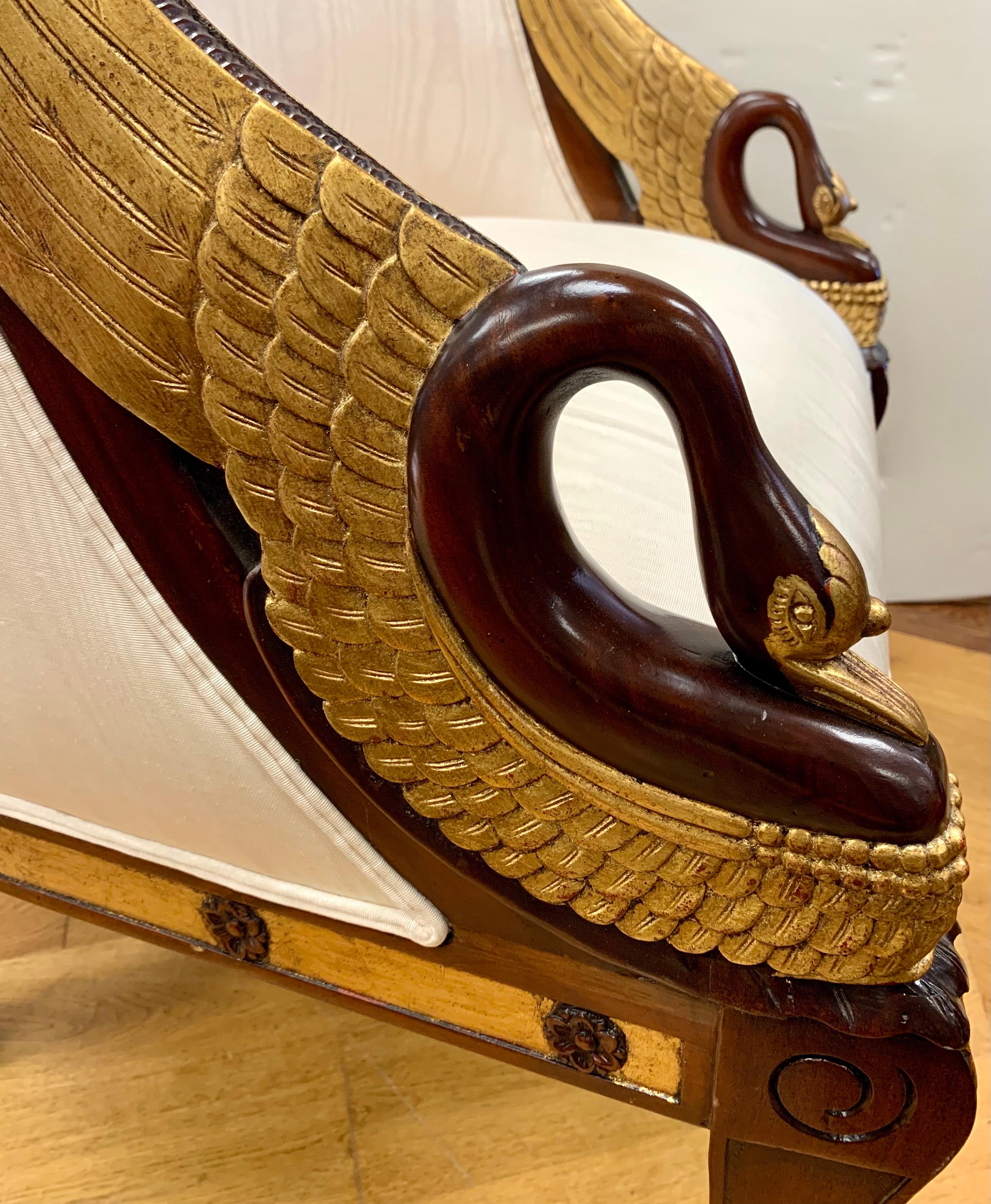 carved swan chair