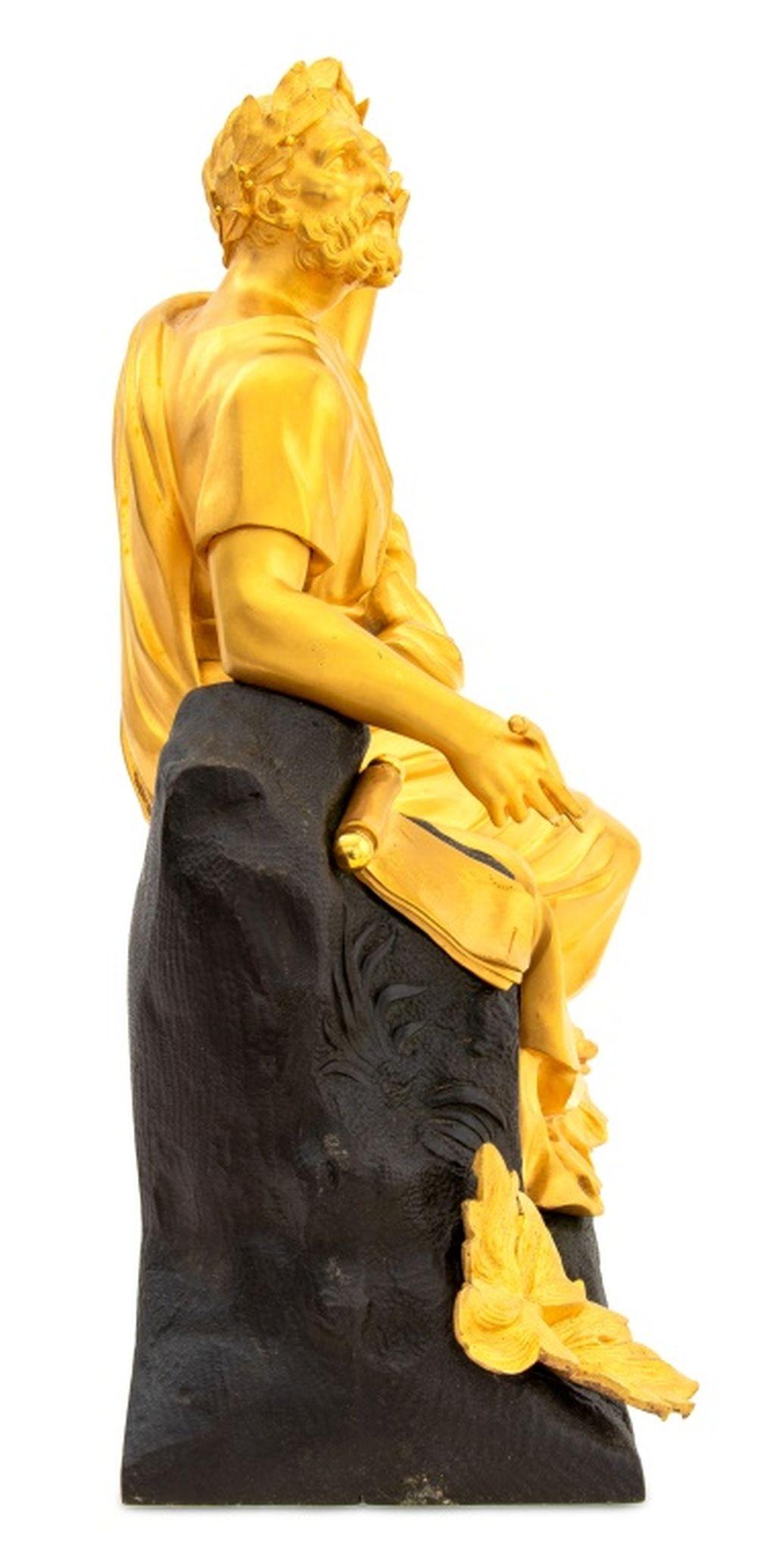 Französischer Empire-Stil Philosophen Bronze Uhr montieren im Angebot 1