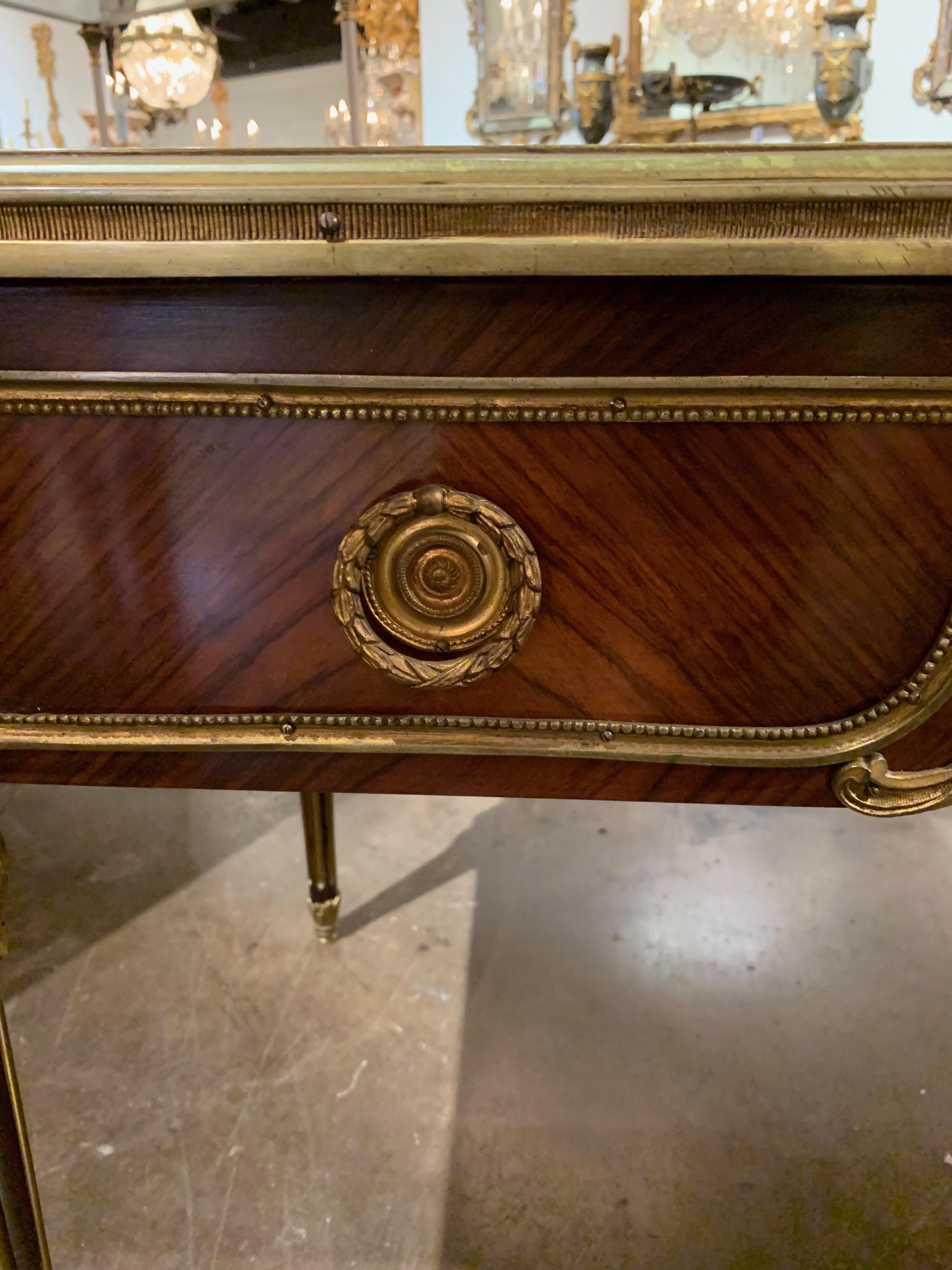 French Empire Style Rosewood and Gilt Bronze Mounted Desk In Good Condition In Dallas, TX