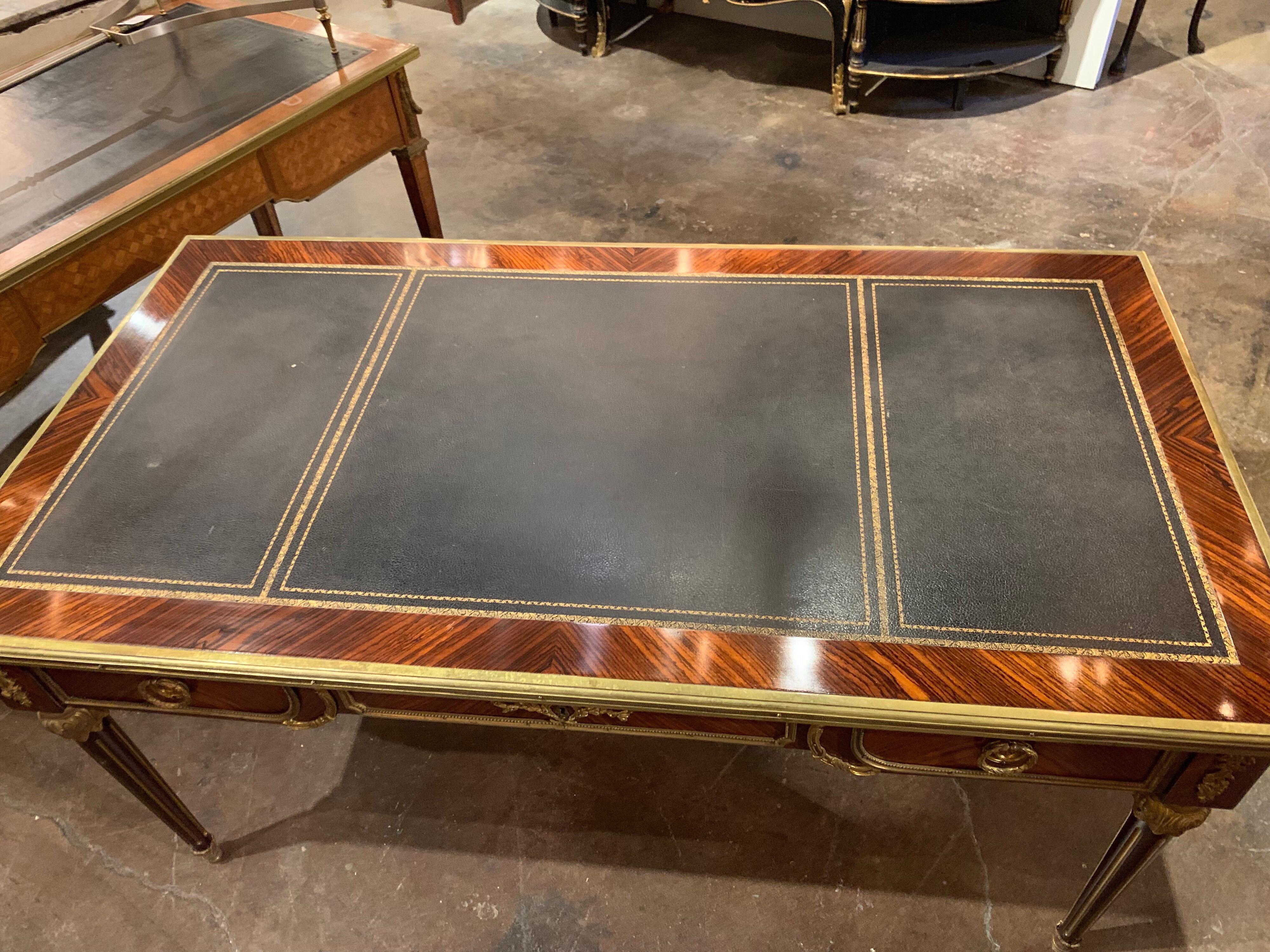 French Empire Style Rosewood and Gilt Bronze Mounted Desk 1