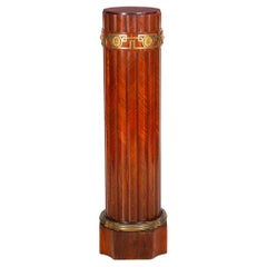 Säulenförmiger Sockel im französischen Empire-Stil aus Rosenholz, Mahagoni und Bronze
