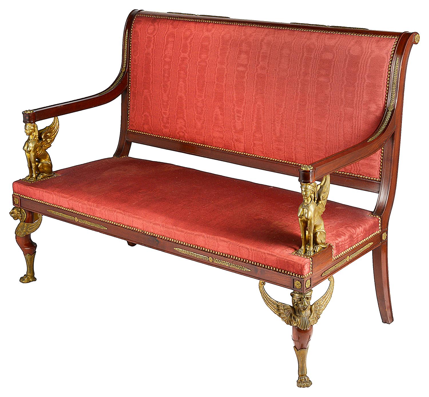 Gilt French Empire Style Salon Suite