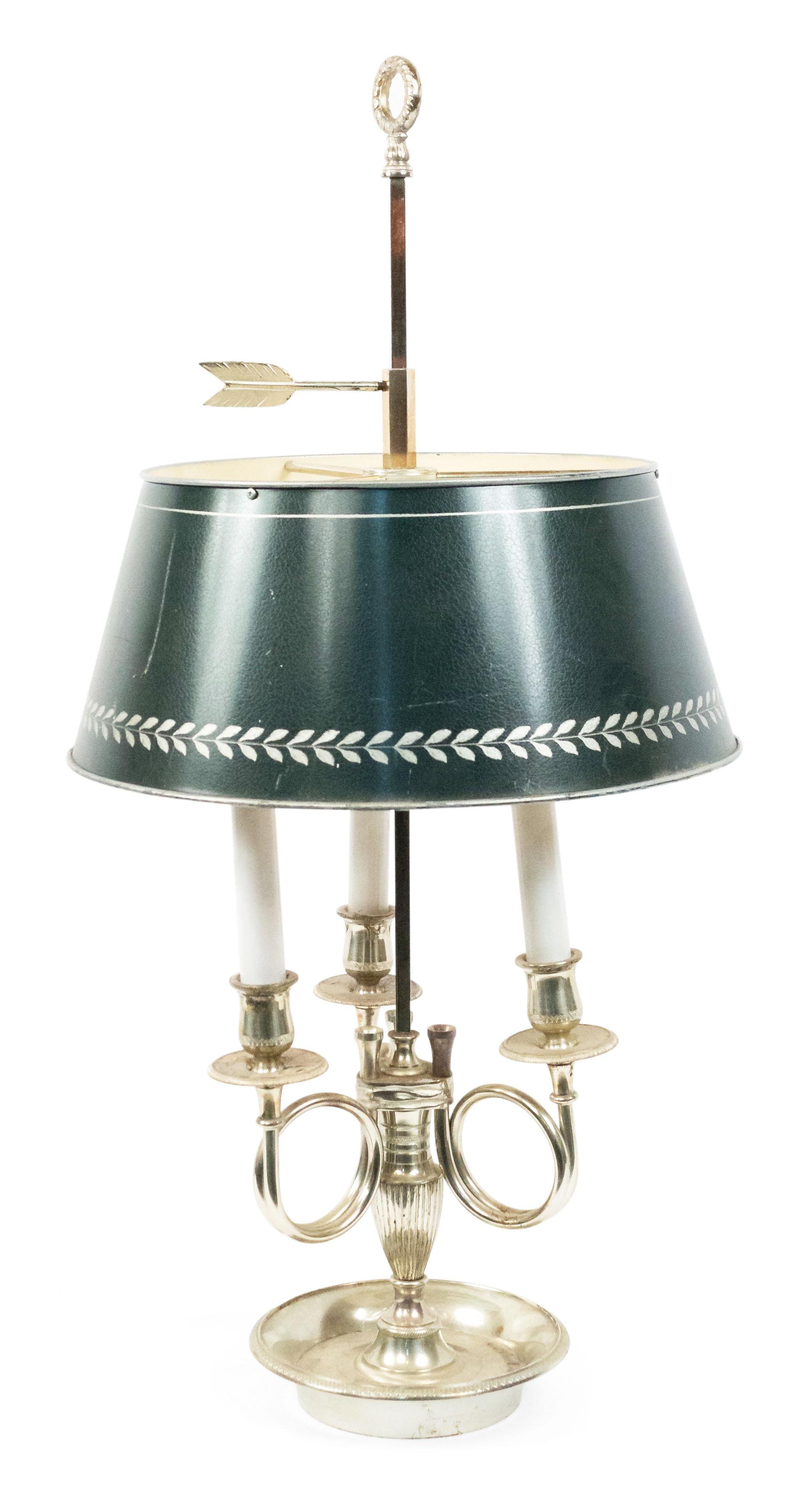 French Empire Style Silver Plate Table Lamps In Good Condition In New York, NY