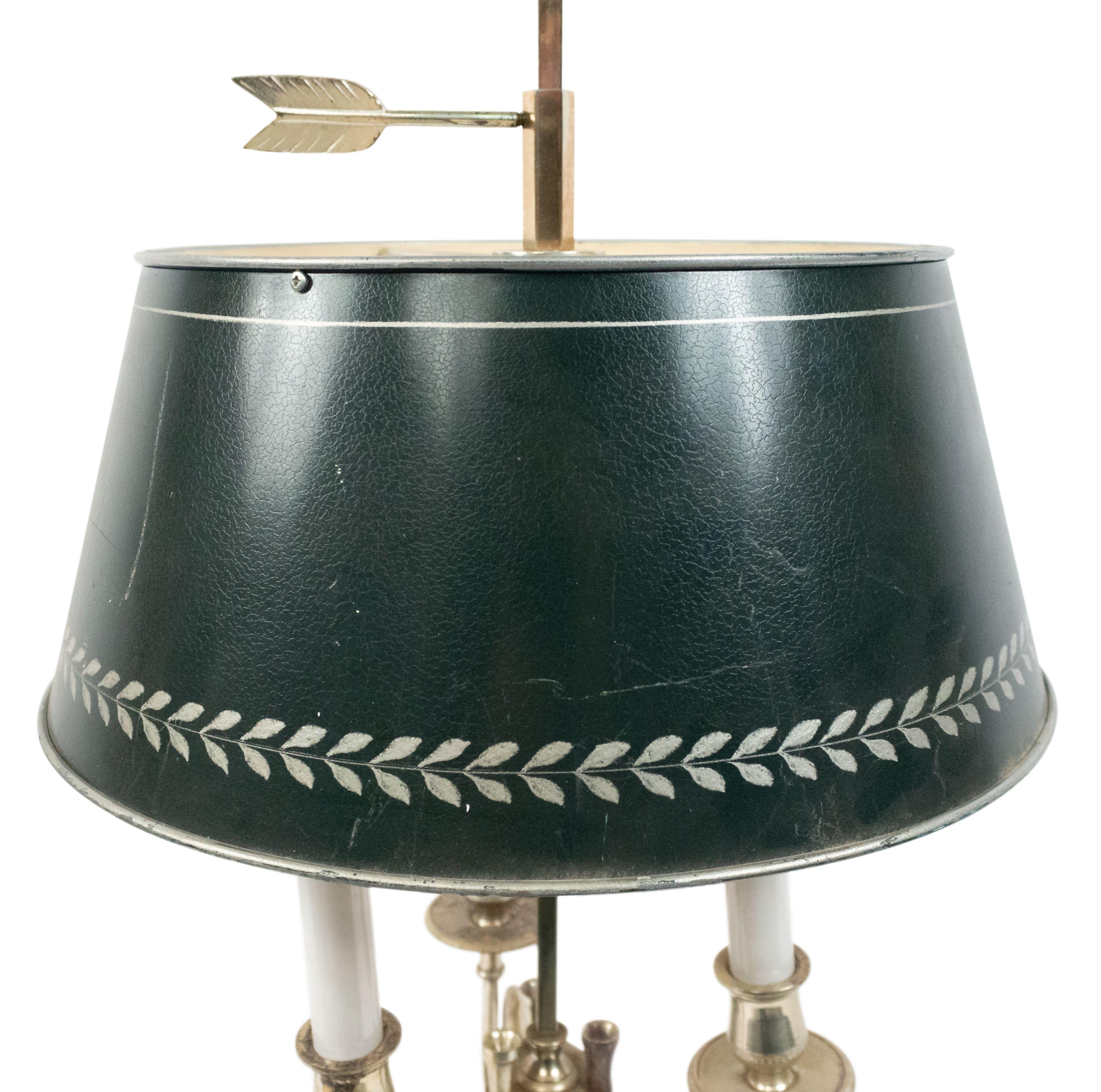 20th Century French Empire Style Silver Plate Table Lamps