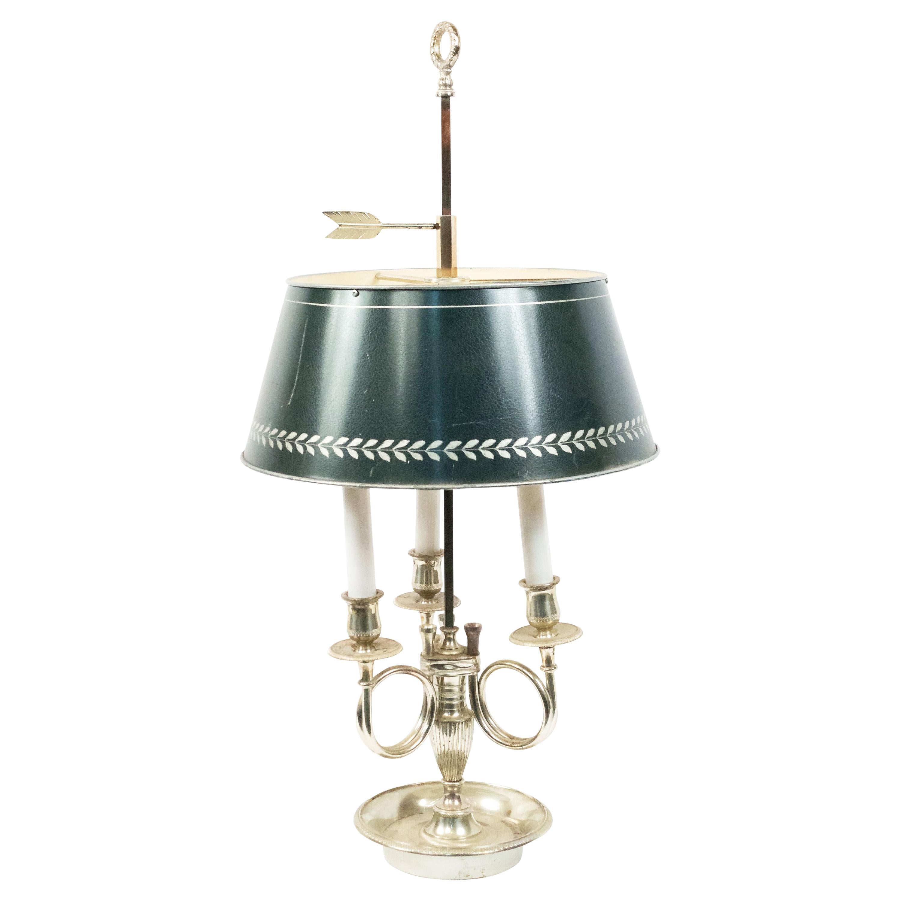 French Empire Style Silver Plate Table Lamps