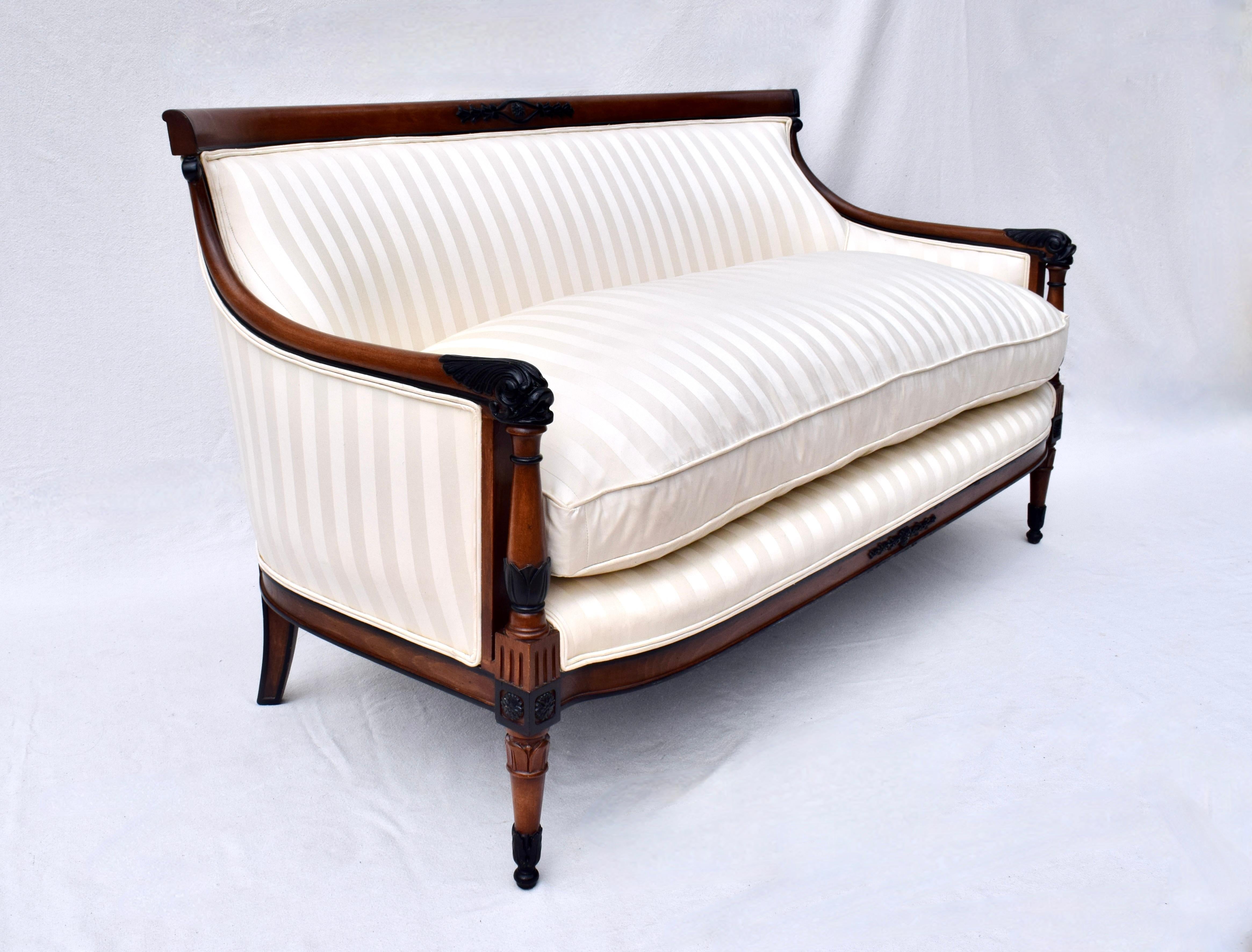 Silk French Empire Style Sofa