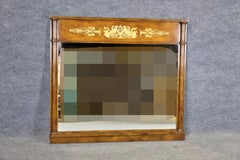 French Empire Style Solid Walnut Bronze Ormolu Mantel Buffet Wall Mirror