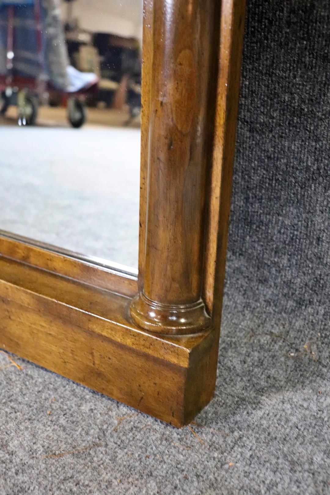French Empire Style Solid Walnut Bronze Ormolu Mantel Buffet Wall Mirror For Sale 3