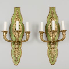 French Empire Style Swan Motif Sconce Pair