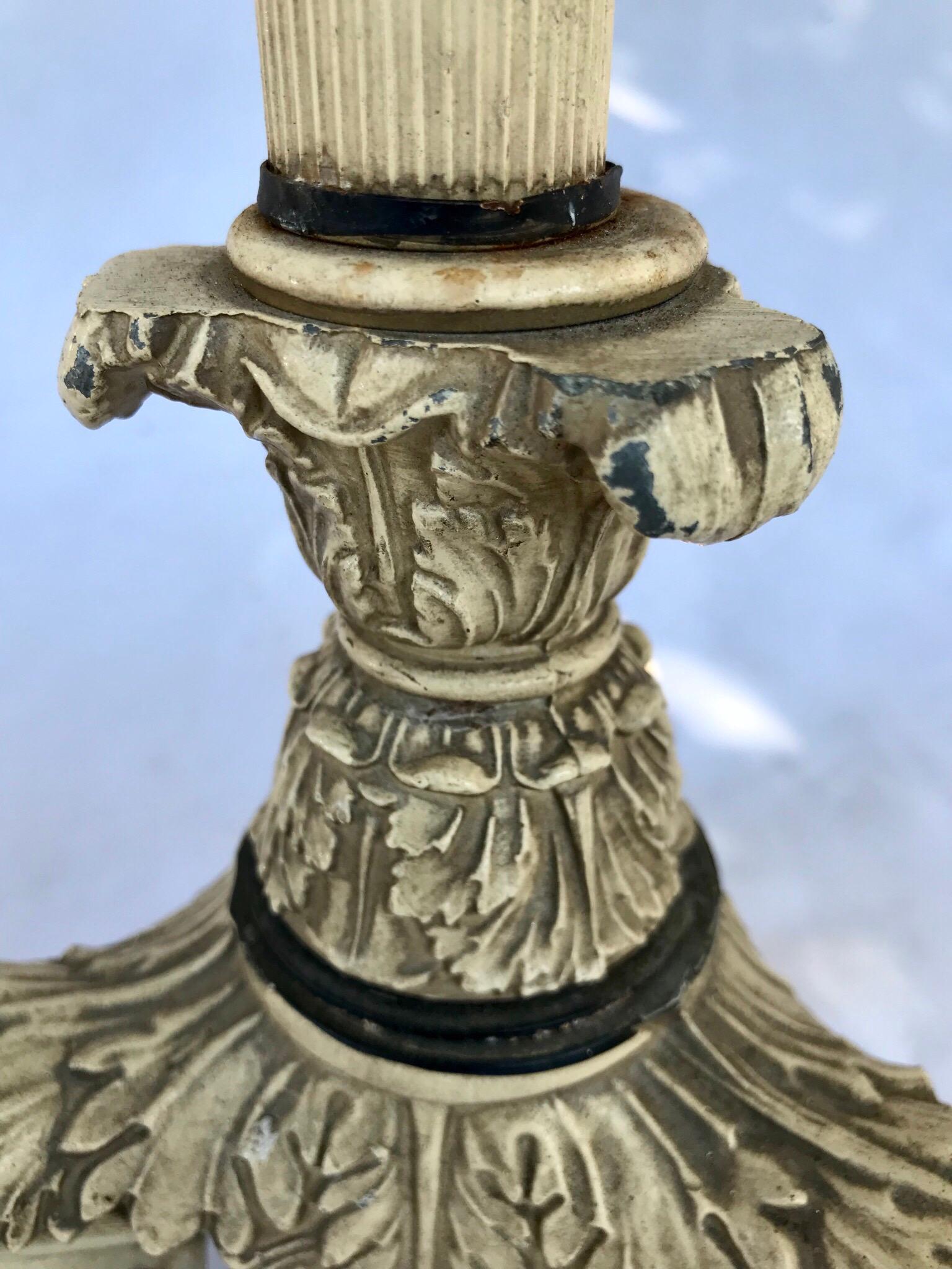 Cast French Empire Style Table Lamp by Chapman Brass For Sale