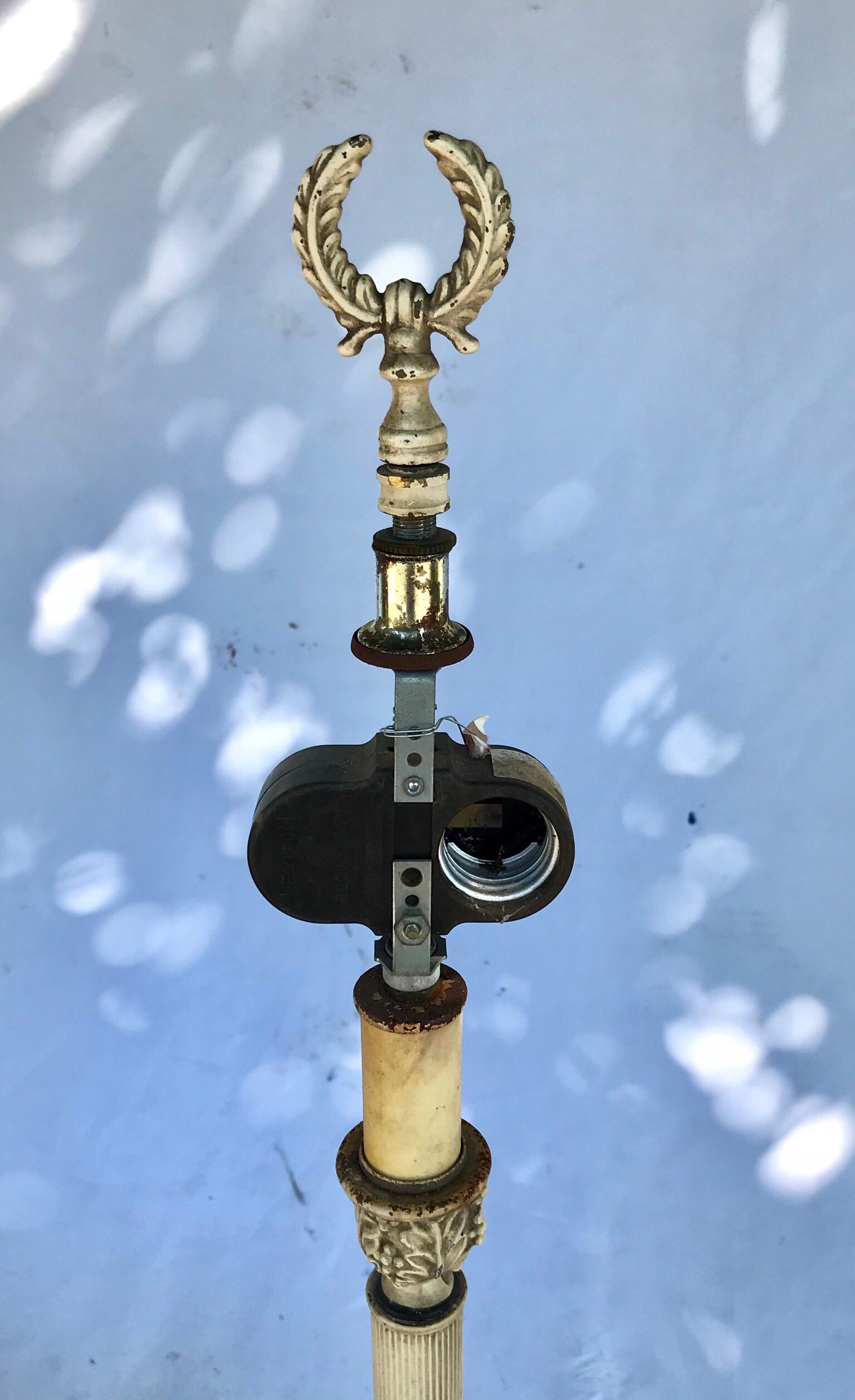 Metal French Empire Style Table Lamp by Chapman Brass For Sale