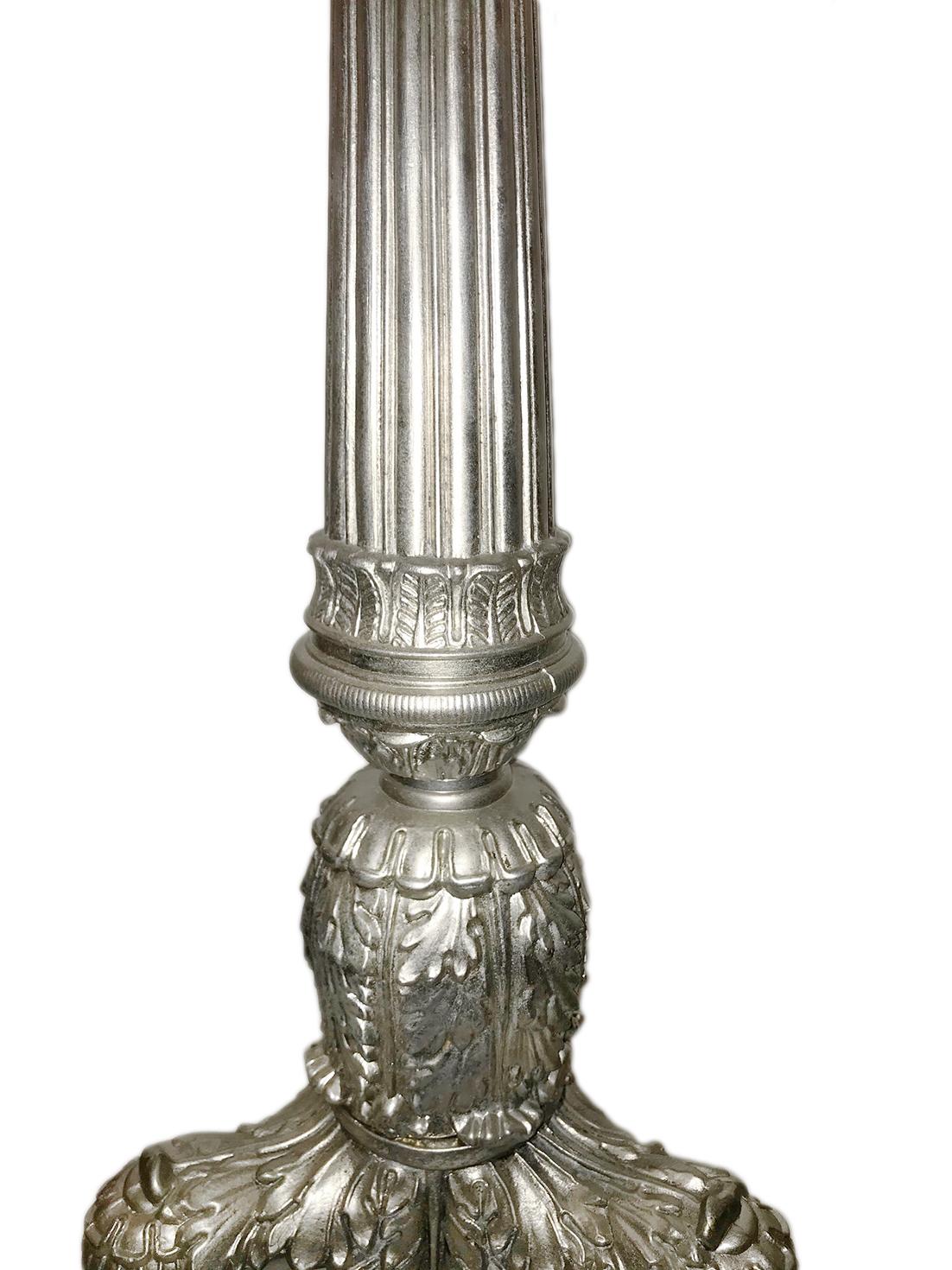 Plated French Empire Style Table Lamps For Sale