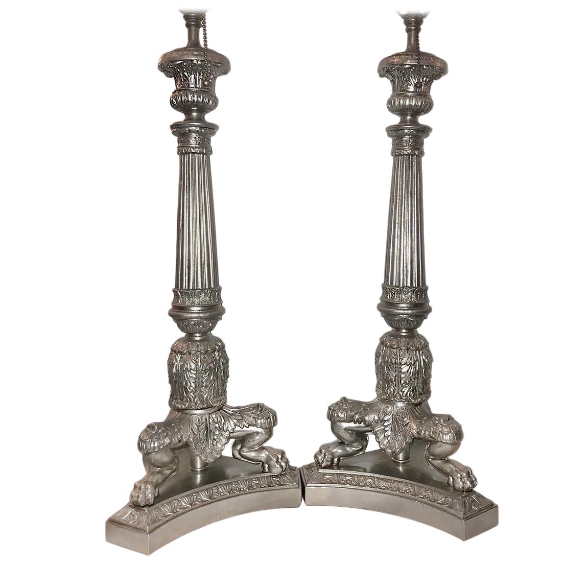 Französische Empire-Tischlampen im französischen Stil