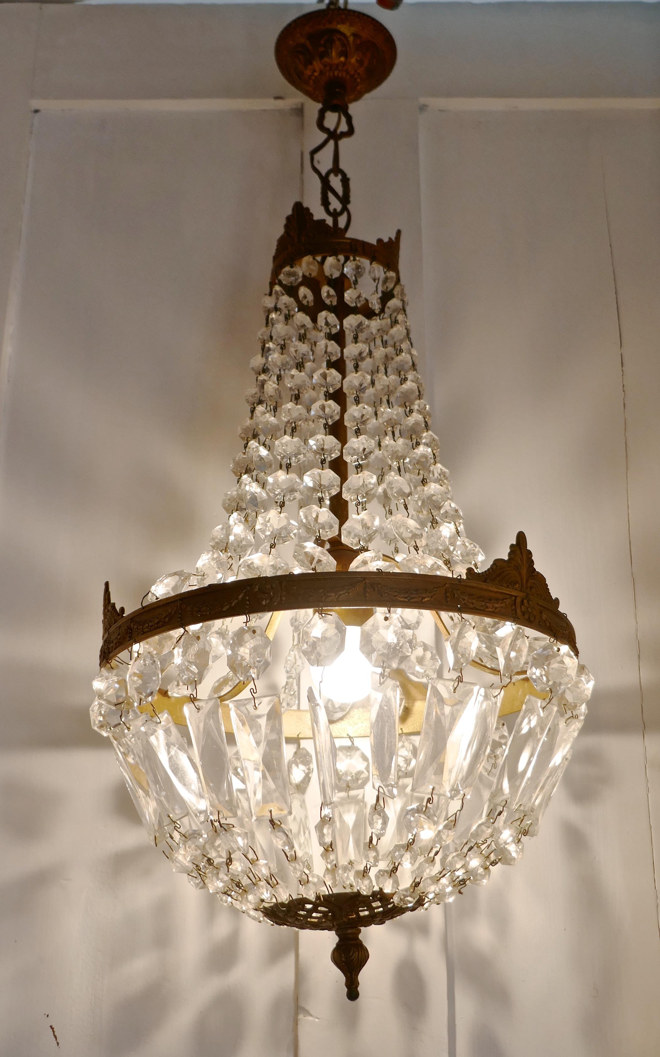 French Empire Style Tent Chandelier In Good Condition In Chillerton, Isle of Wight