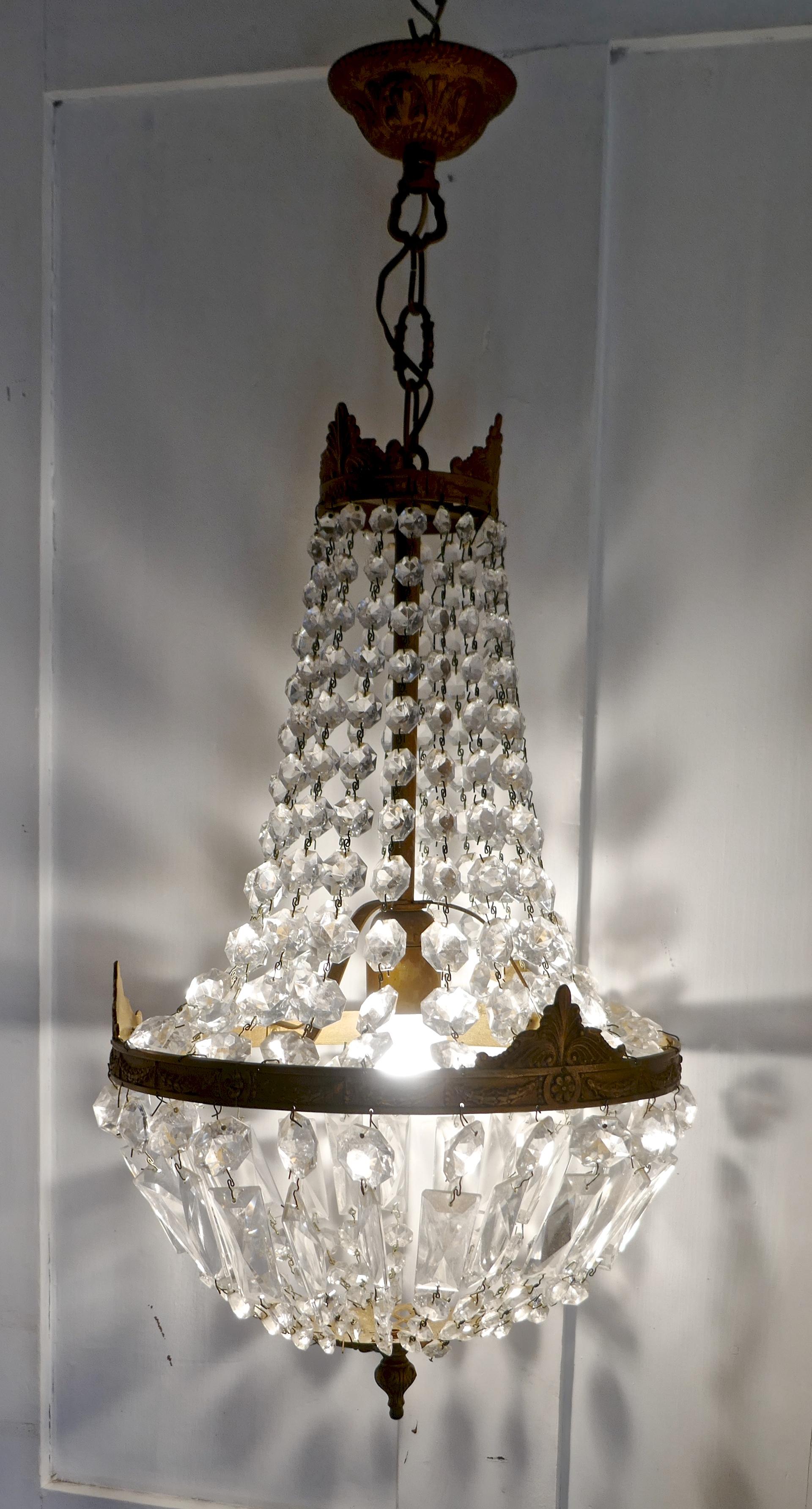 20th Century French Empire Style Tent Chandelier