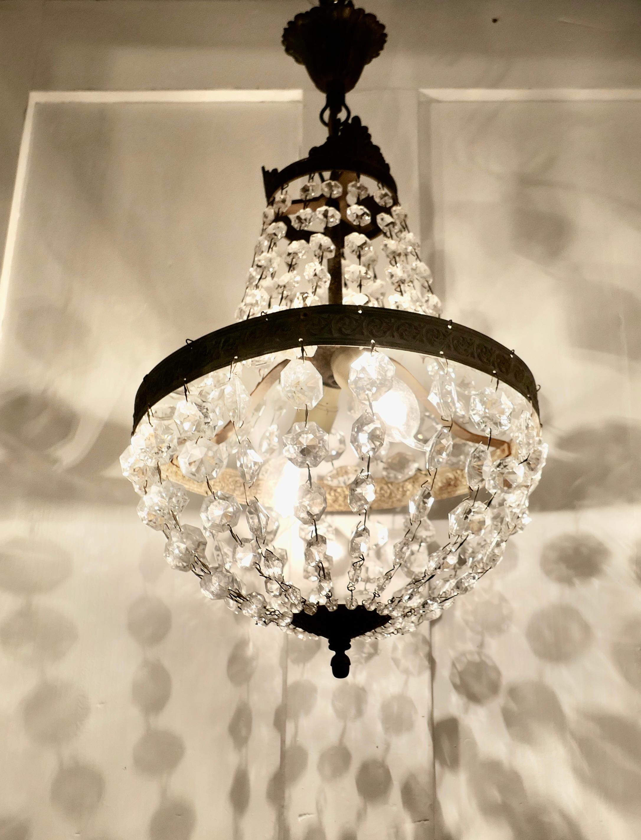 French Empire Style Tent Chandelier In Good Condition For Sale In Chillerton, Isle of Wight