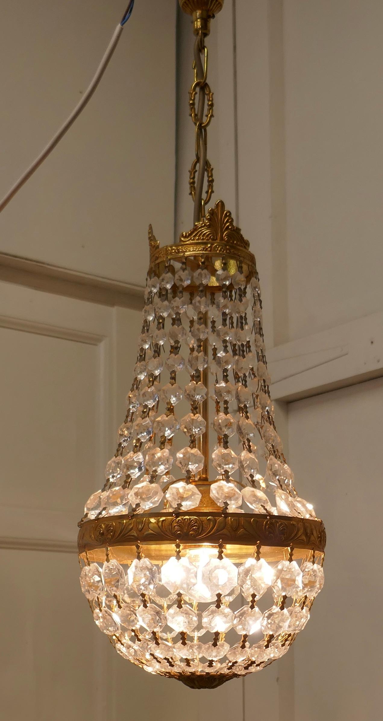 20th Century French Empire Style Tent Chandelier For Sale