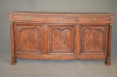 French Empire Style Three-Door Sideboard in Dark Walnut from 1810
