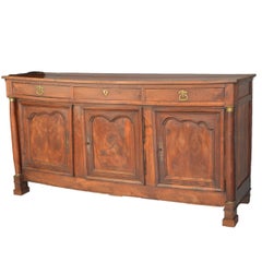 French Empire Style Three-Door Sideboard in Dark Walnut from 1810