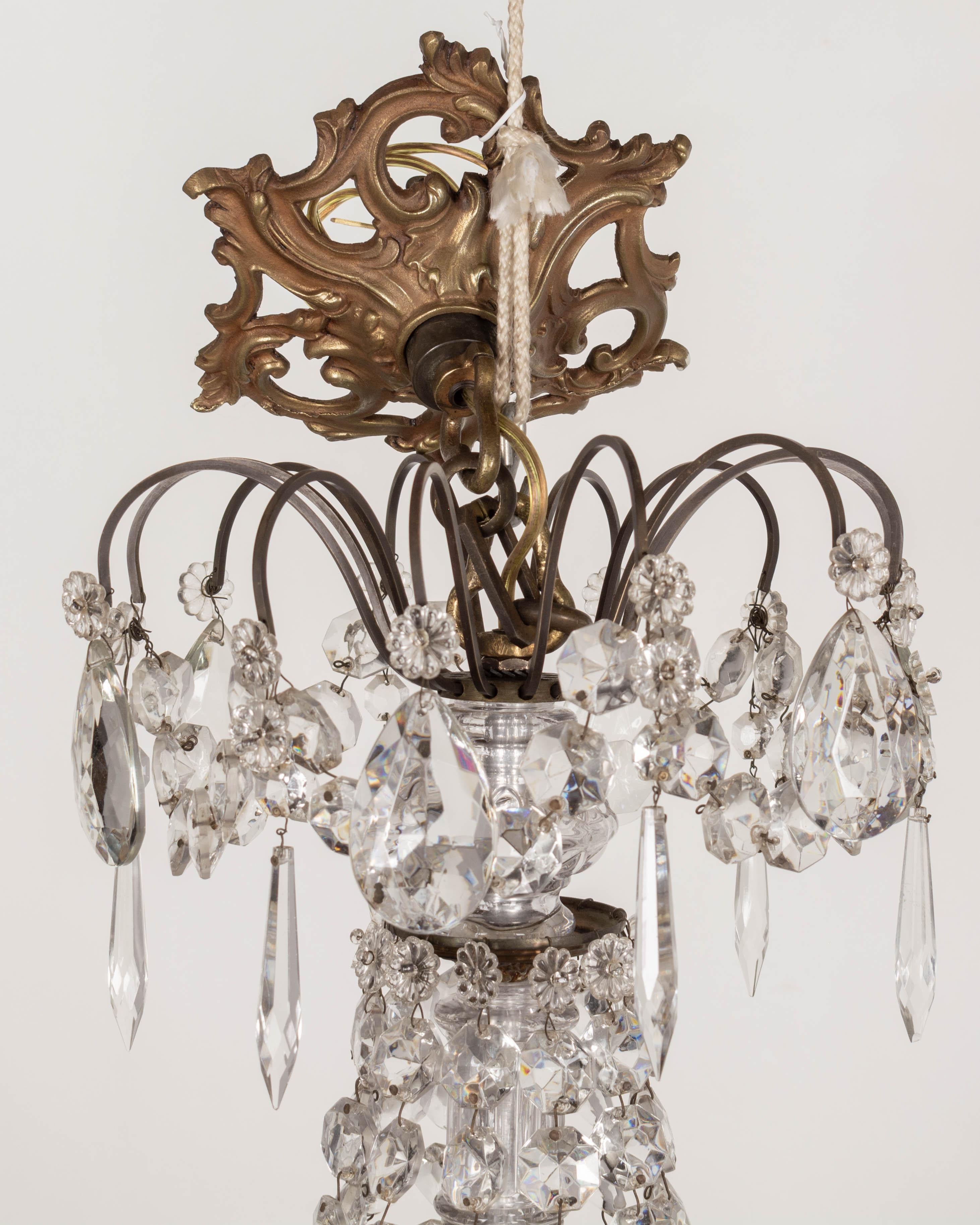 French Empire Style Twelve Light Crystal Chandelier For Sale at 1stDibs