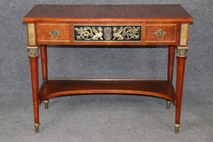 French Empire Style Two Tier Console Table by John Widdicomb with Brass Mounts