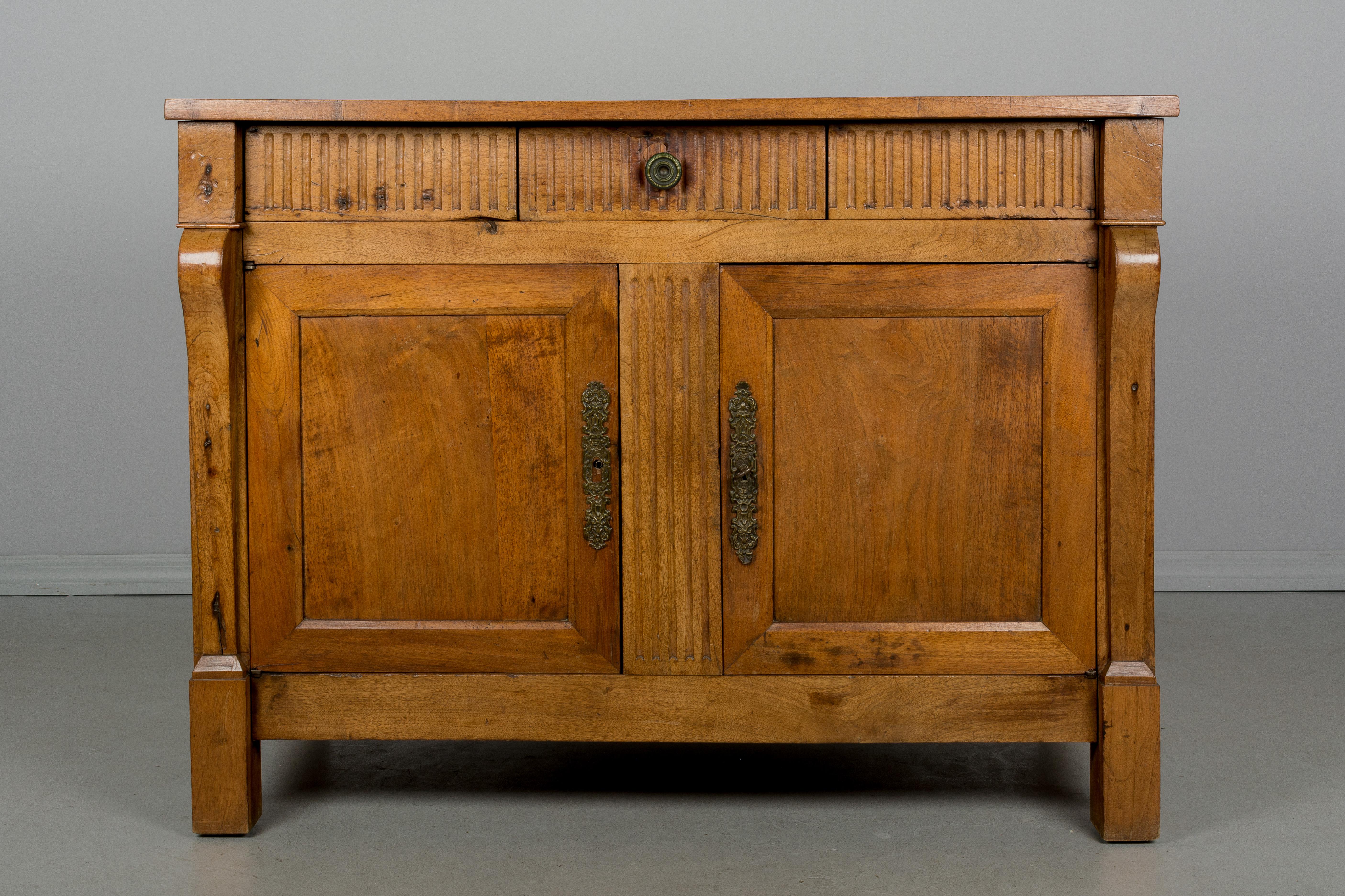 Hand-Crafted French Empire Style Walnut Buffet