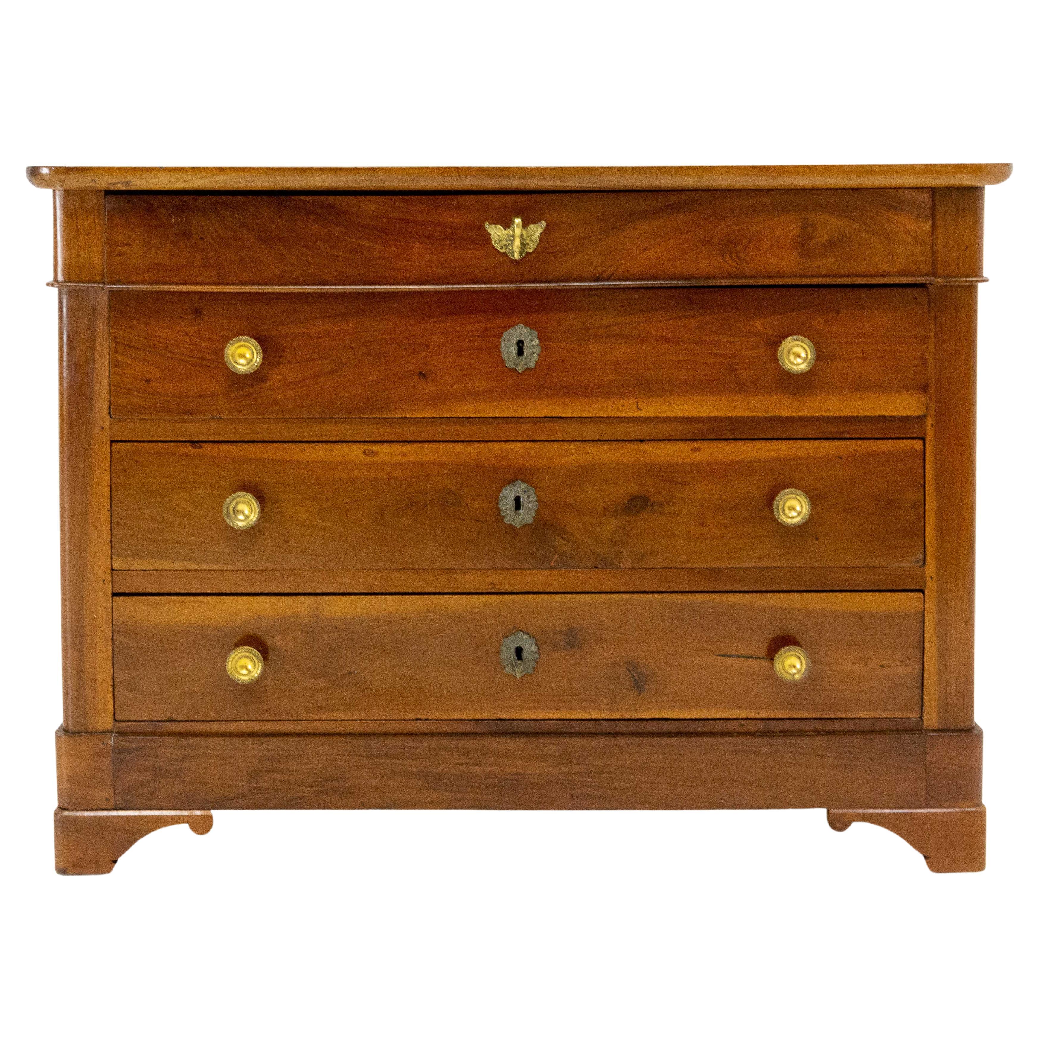 French Empire Style Walnut Commode Chest of Drawers, circa 1920