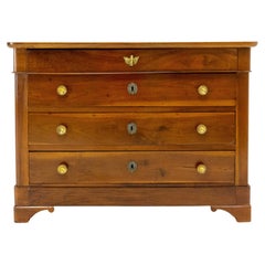 Antique French Empire Style Walnut Commode Chest of Drawers, circa 1820