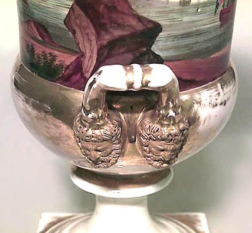 French Empire Style Porcelain Urn with Nautical Scene In Good Condition For Sale In New York, NY