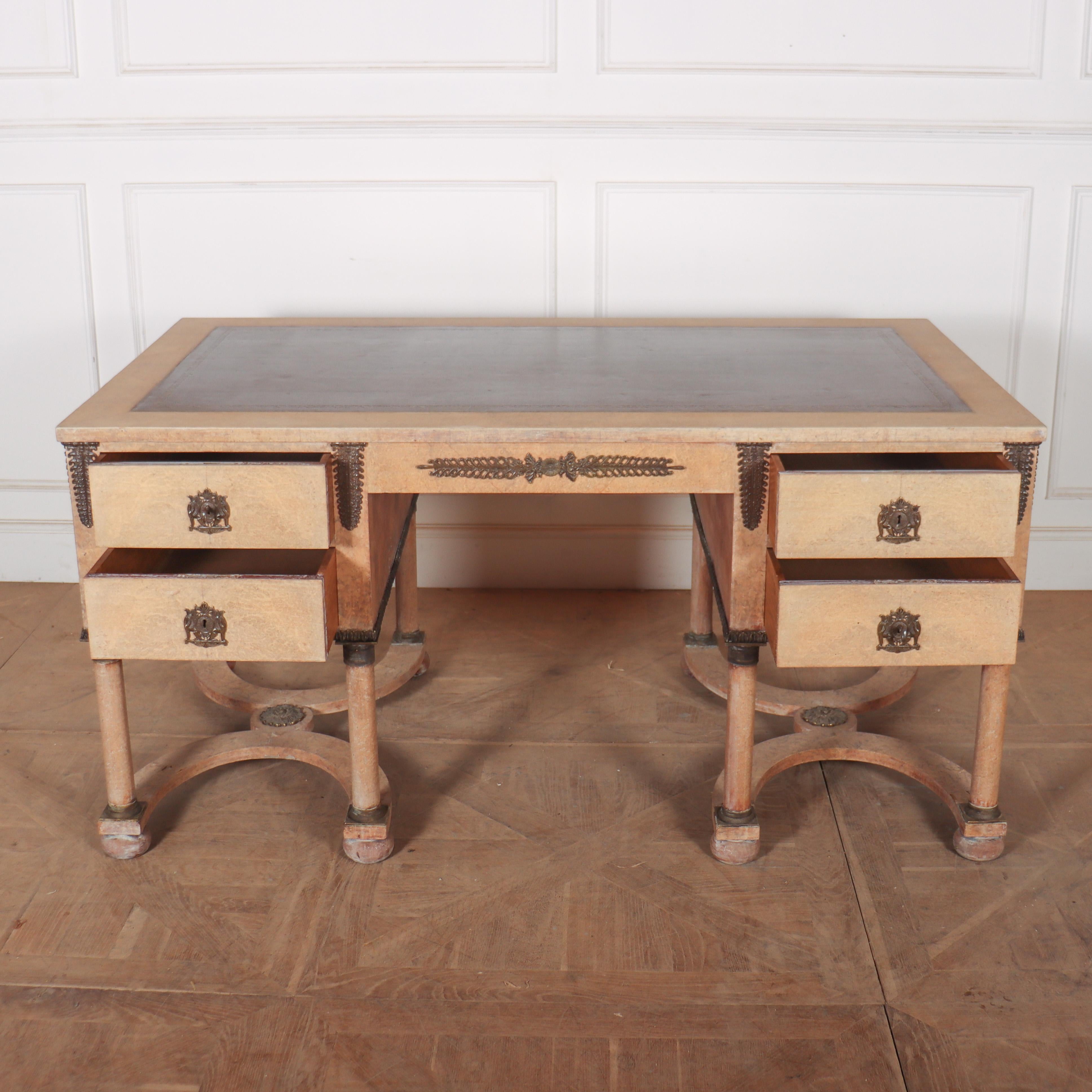 Elm French Empire Style Writing Desk For Sale