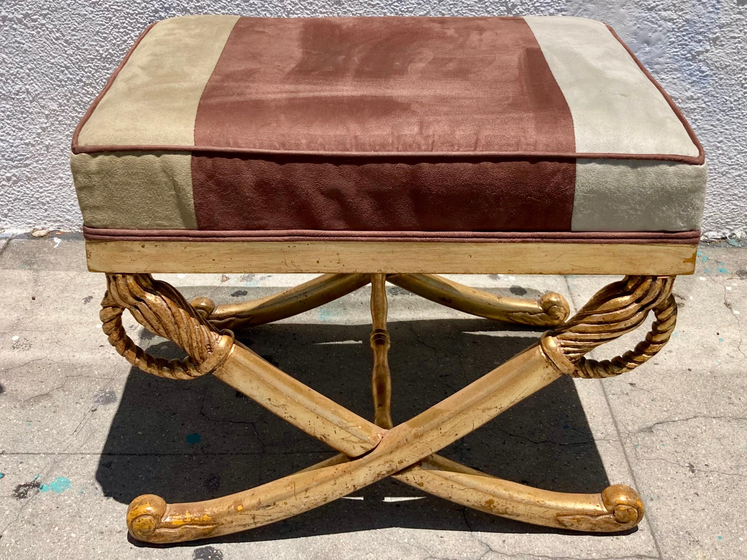 French Empire Sword Bench Ottoman In Good Condition For Sale In Los Angeles, CA