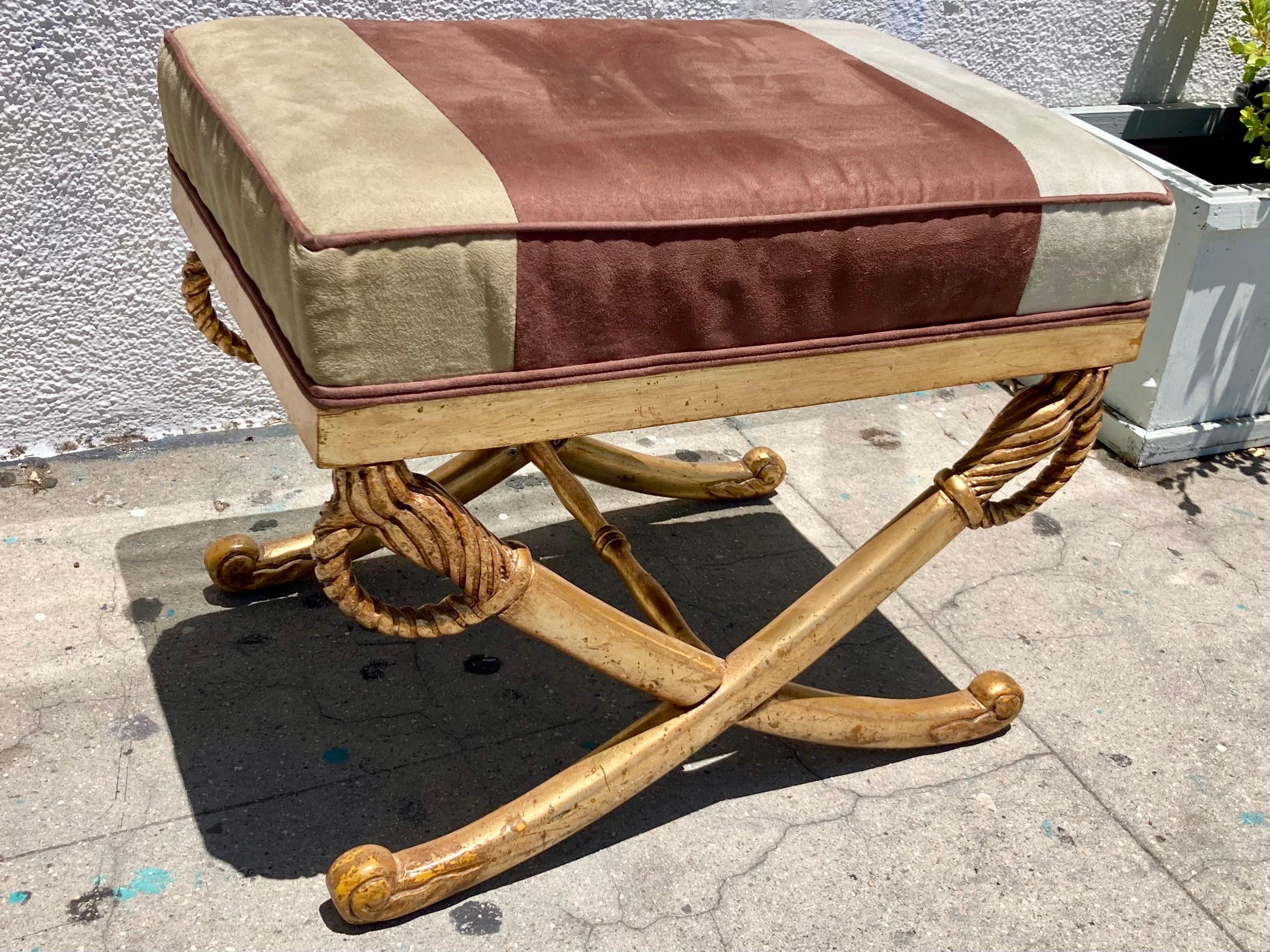 Wood French Empire Sword Bench Ottoman For Sale