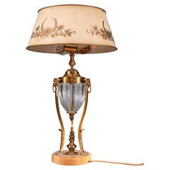 Lámpara de mesa Imperio francés Luz de cristal dorado