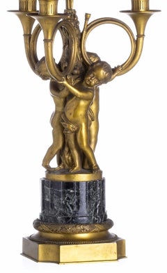 French Empire Three Light Table Lamp 19th Century