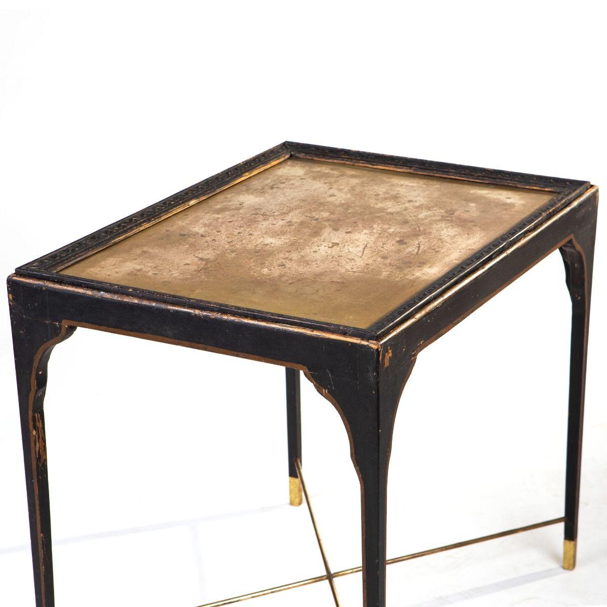XIX secolo Tavolo impero francese con piano in ottone in vendita