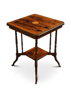 Table d'appoint Empire française à deux niveaux avec accents de parqueterie