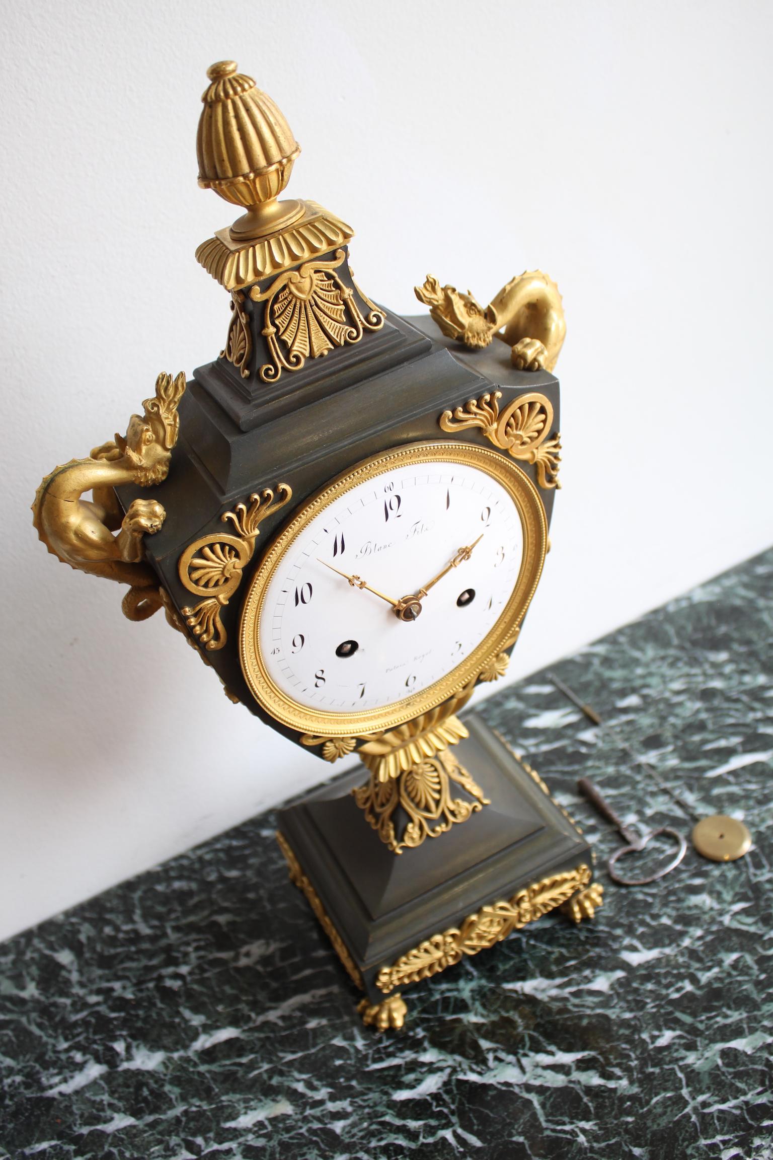 French Empire Urn Clock With His Globe For Sale 6
