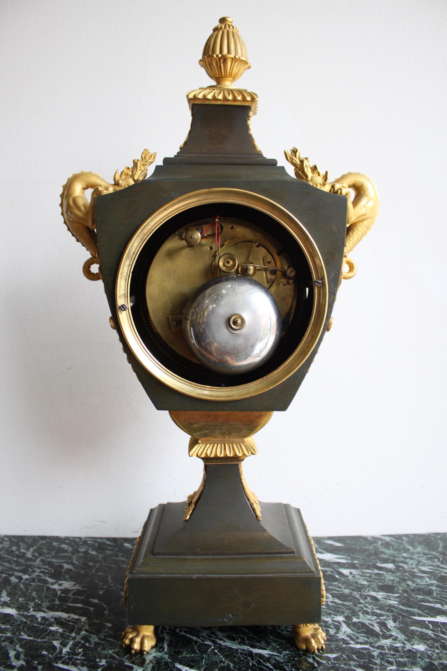 French Empire Urn Clock With His Globe For Sale 3
