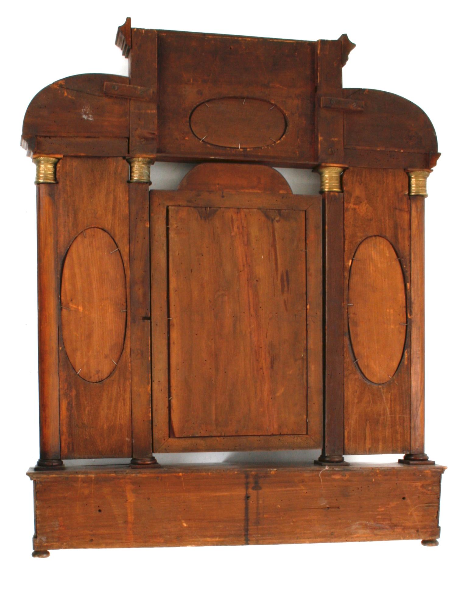 Miroir de coiffeuse Empire français avec panneaux de verre gravés à l'envers d'origine, vers 1800 en vente 5