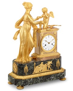 French Empire Venus And Cupid Mantel Clock