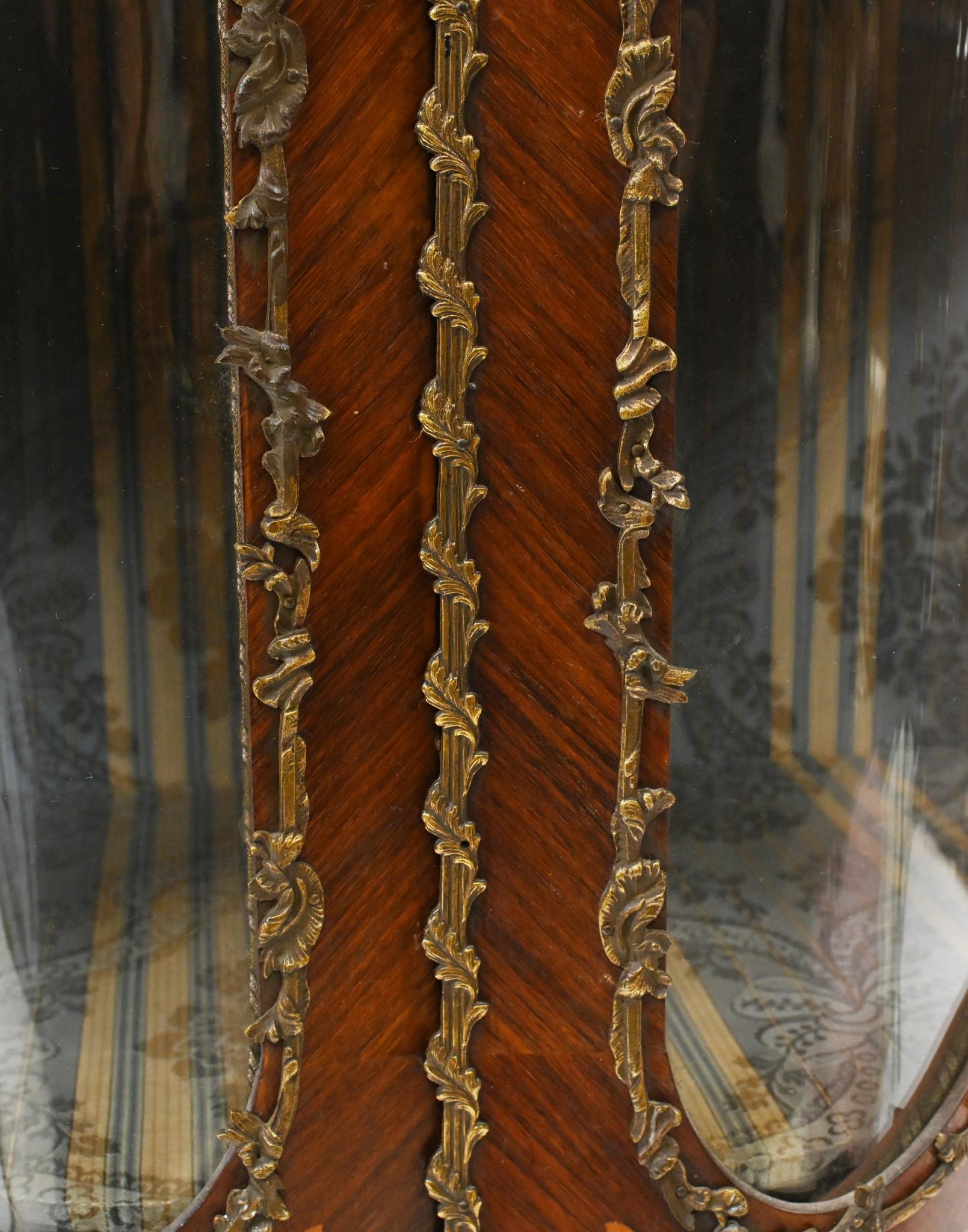 Palissandro Vetrina impero francese a intarsio 1880 in vendita